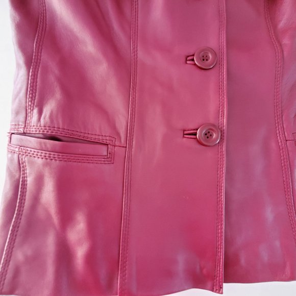 Leather Blazer Jacket Women's M - Picture 8 of 10